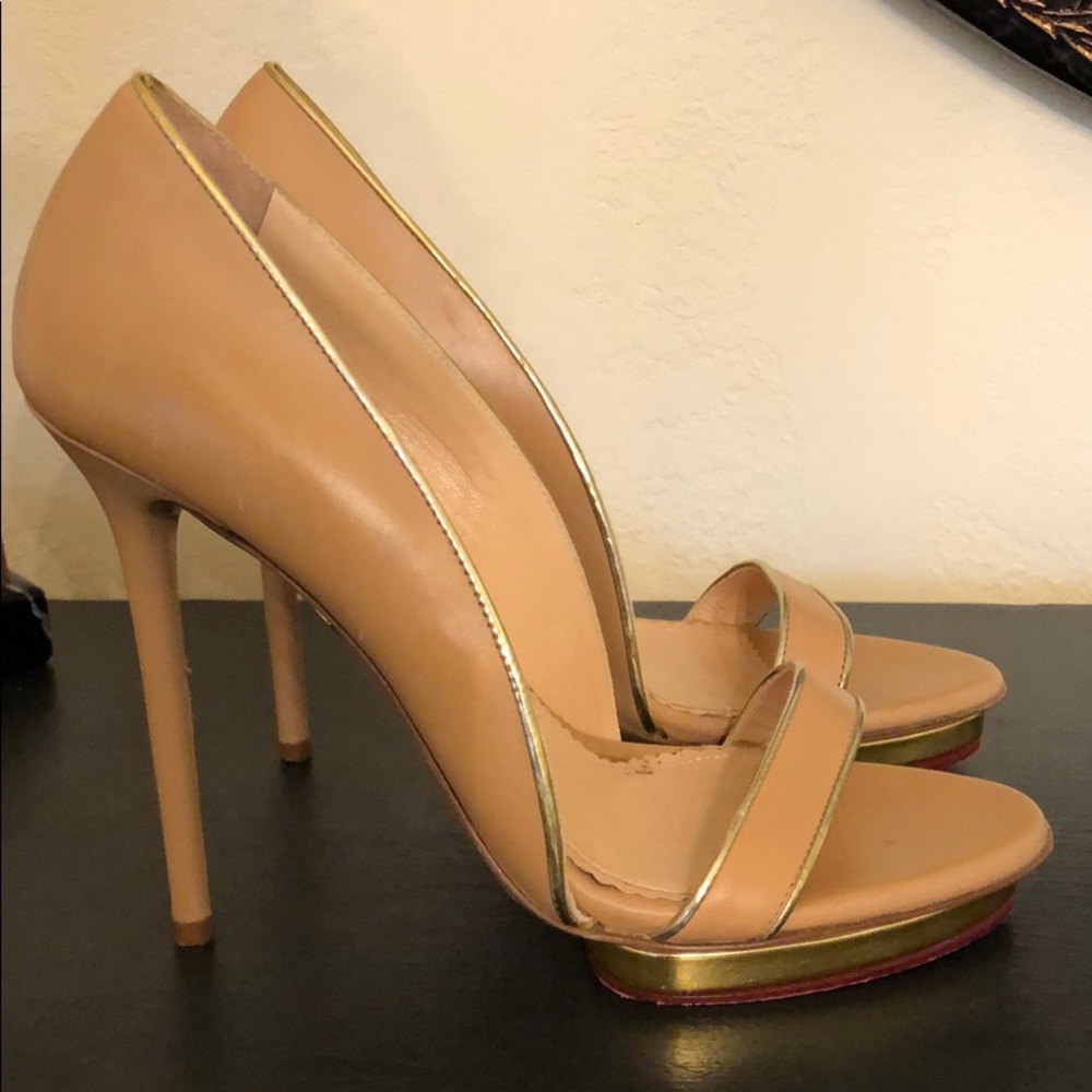Charlotte Olympia Nude Platform Stiletto Heels